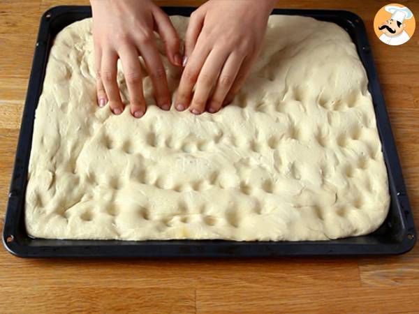 Focaccia floral- focaccia art - Preparación paso 5