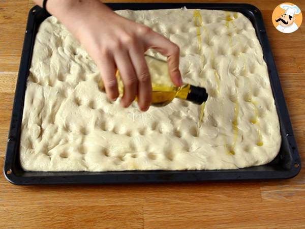 Focaccia floral- focaccia art - Preparación paso 6