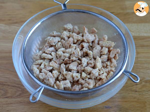 Fajitas vegetarianas con soja texturizada - Preparación paso 1