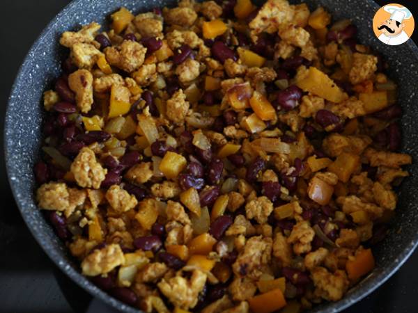 Fajitas vegetarianas con soja texturizada - Preparación paso 3