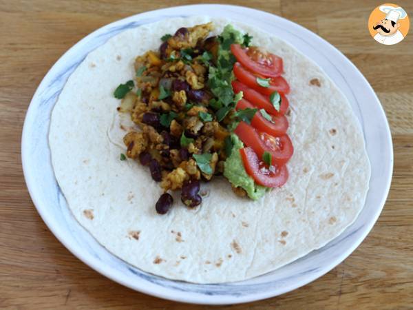 Fajitas vegetarianas con soja texturizada - Preparación paso 4