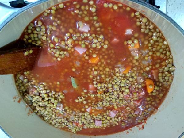 Guiso de lentejas {una receta tradicional española} - Preparación paso 3