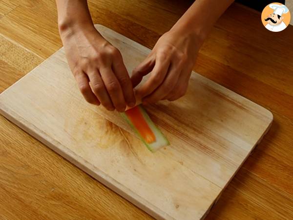 Quiche floral de calabacín y zanahoria - Preparación paso 1