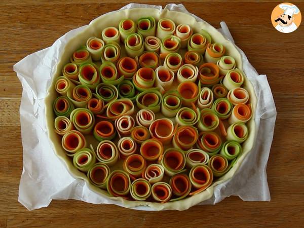 Quiche floral de calabacín y zanahoria - Preparación paso 3