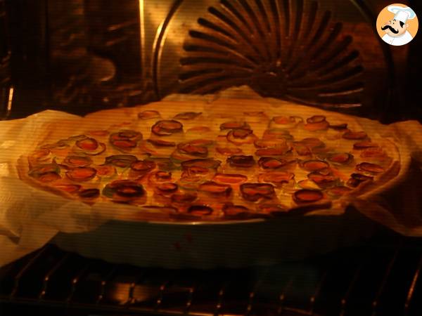 Quiche floral de calabacín y zanahoria - Preparación paso 5