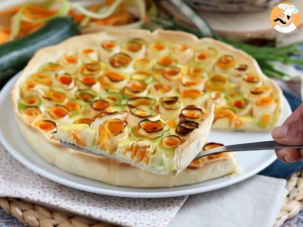 Quiche floral de calabacín y zanahoria - Preparación paso 6