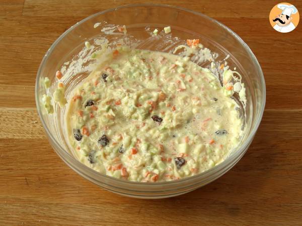 Cake de sémola con calabacín y zanahoria - Preparación paso 3