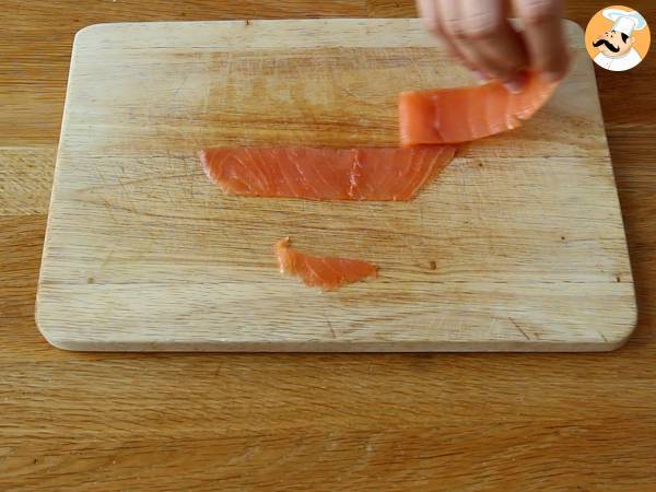 Rollitos de calabacín y salmón ahumado - Preparación paso 2