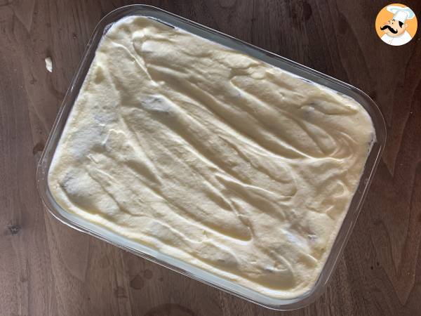 Tiramisú sin gluten de pistacho y frambuesas - Preparación paso 7