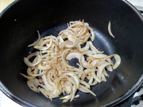 Curry de salchichas - Preparación paso 5