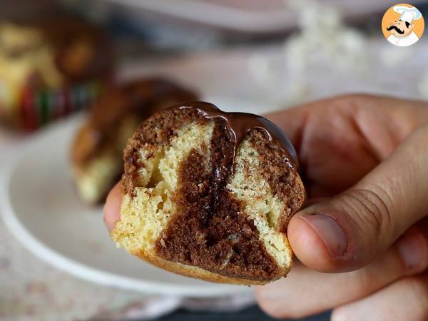 Muffins marmolados, chocolate y vainilla - Preparación paso 7