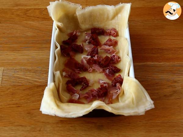 Tarta salada a la italiana con masa filo - Preparación paso 3