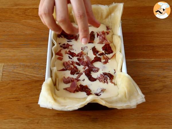 Tarta salada a la italiana con masa filo - Preparación paso 4