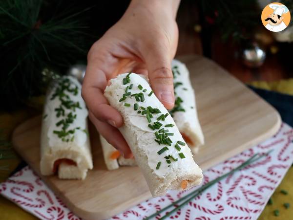 Rollitos de salmón ahumado (con pan de molde) - Preparación paso 5