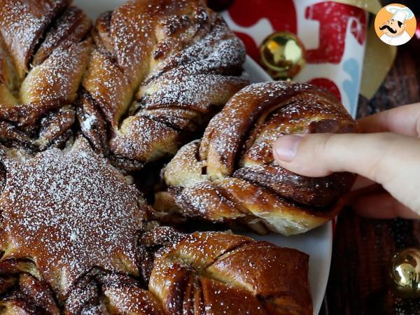 Estrella de brioche rellena de crema de cacao - Preparación paso 14