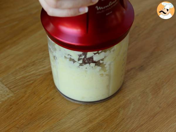 Sándwich de gofres de patata con queso - Preparación paso 1