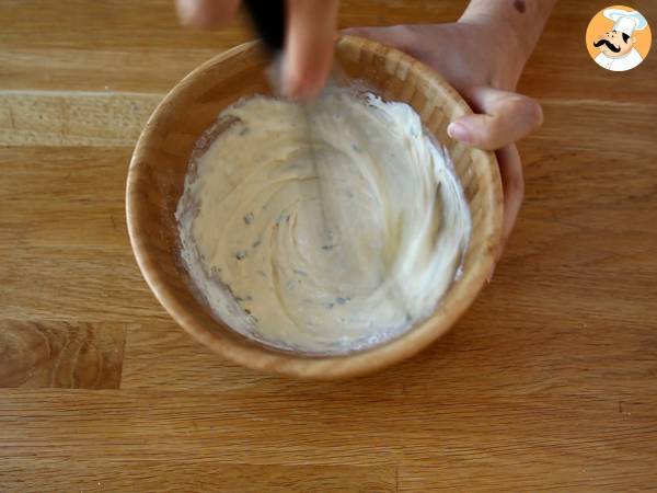 Sándwich de gofres de patata con queso - Preparación paso 2