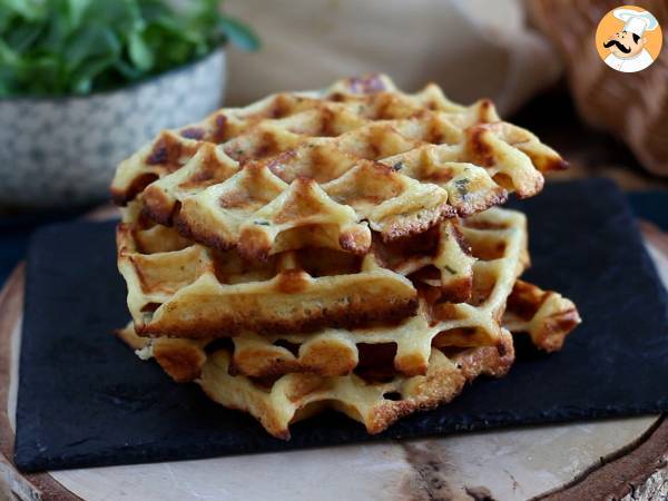 Sándwich de gofres de patata con queso - Preparación paso 5