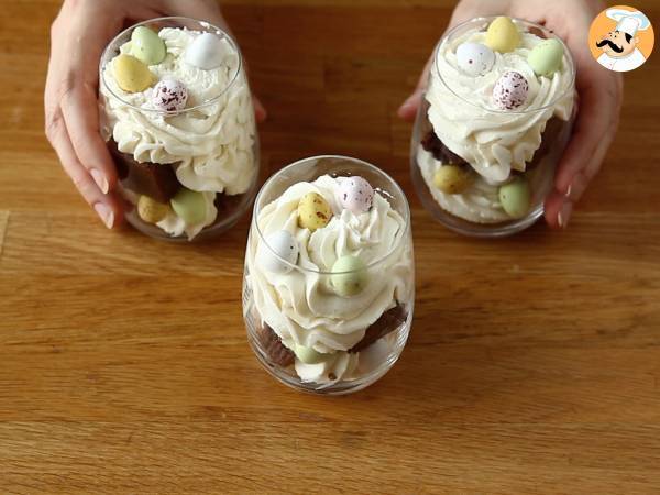Vasitos de brownie y crema de mascarpone - Preparación paso 6