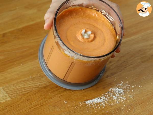 Pesto calabrese con pasta y burrata cremosa - Preparación paso 5