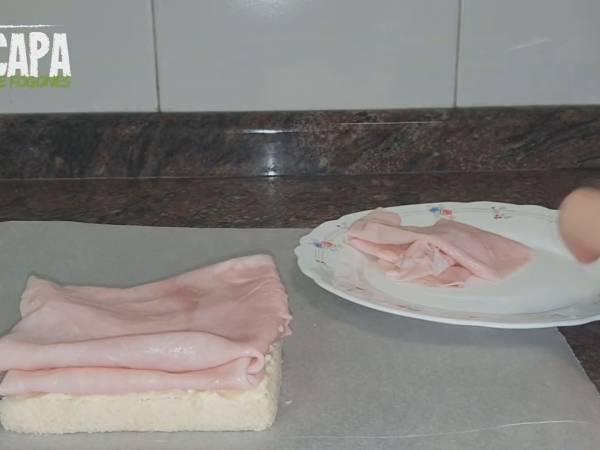 Sándwich Croque Mosieur - Preparación paso 2