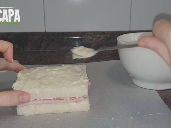 Sándwich Croque Mosieur - Preparación paso 4