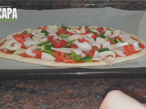 Pizza Vegana - Preparación paso 6