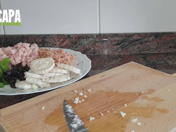 Pizza de aprovechamiento - Preparación paso 1