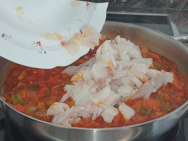 Bacalao ajoarriero - Preparación paso 6