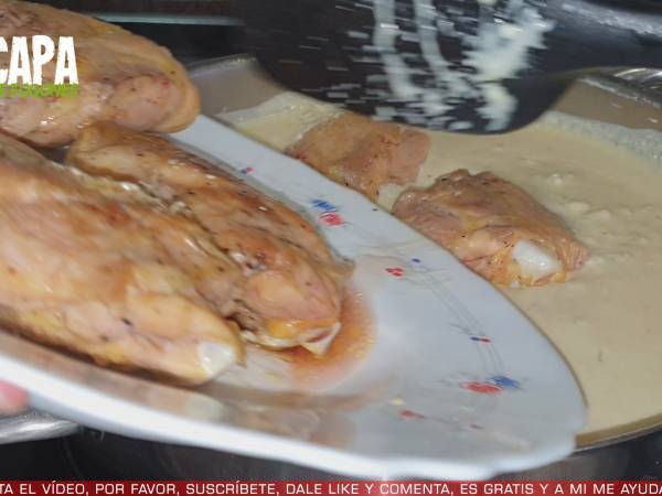 Pollo con salsa de mostaza - Preparación paso 6