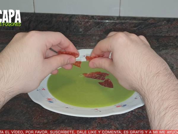 Crema de guisantes - Preparación paso 8