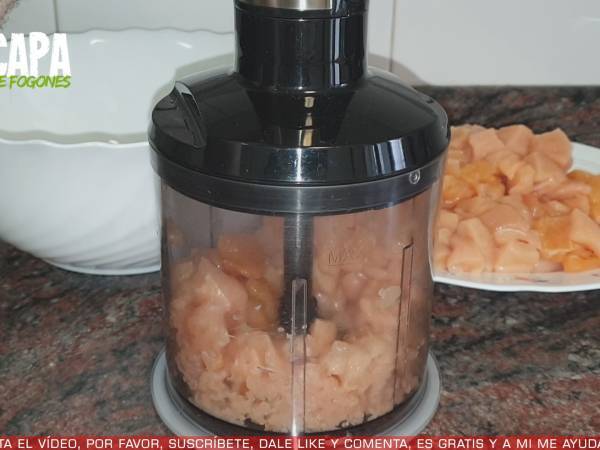 Albóndigas de pollo con salsa de mango y curry - Preparación paso 1