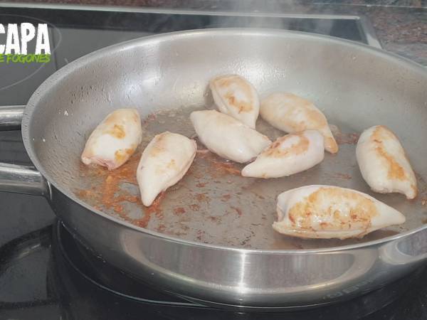 Chipirones encebollados - Preparación paso 3