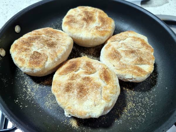 English muffins, bollos ingleses sin horneado {en panificadora) - Preparación paso 6