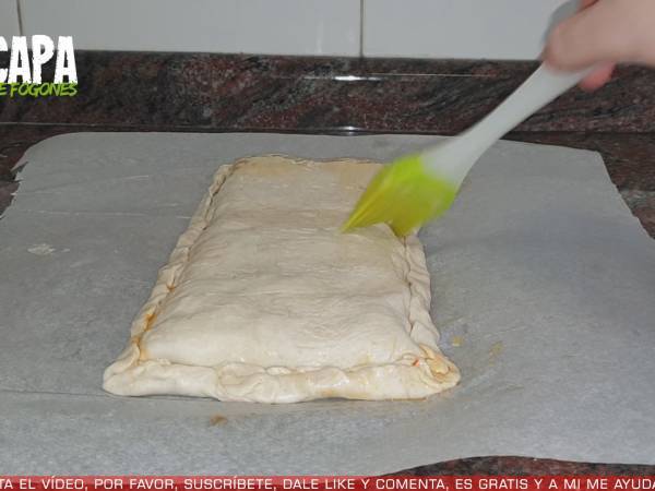 Empanada de hojaldre con atún - Preparación paso 6
