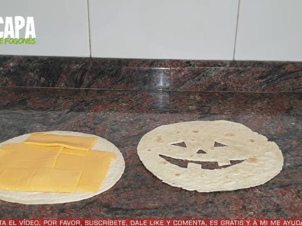 Quesadillas de halloween - Preparación paso 2