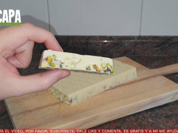 Turrón de chocolate blanco y pistacho - Preparación paso 5