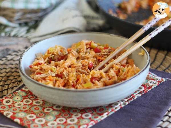 Arroz frito estilo indonesio Nasi goreng - Preparación paso 8