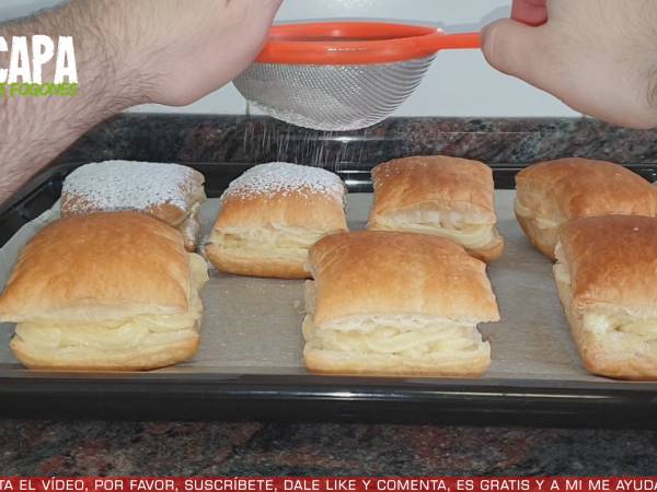 Miguelitos con crema pastelera - Preparación paso 8