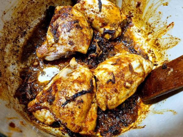 Biryani {Arroz con pollo pakistaní} - Preparación paso 6