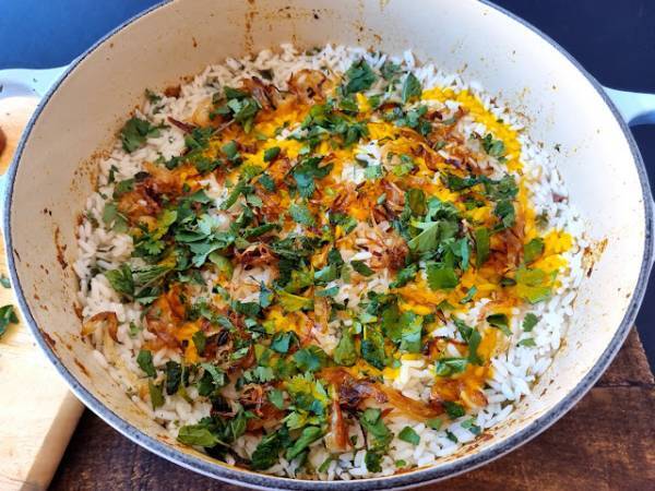 Biryani {Arroz con pollo pakistaní} - Preparación paso 16