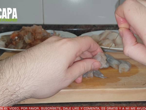 Guiso de rape y langostinos - Preparación paso 3