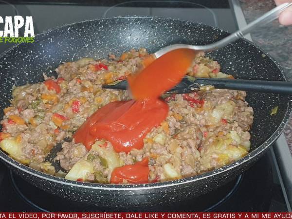 Patatas rellenas de carne - Preparación paso 8