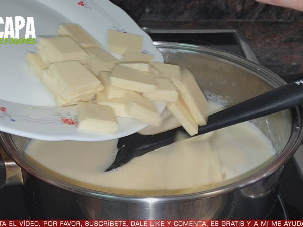 Natillas de chocolate blanco - Preparación paso 6