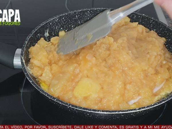 Tortilla de patatas rellena - Preparación paso 8