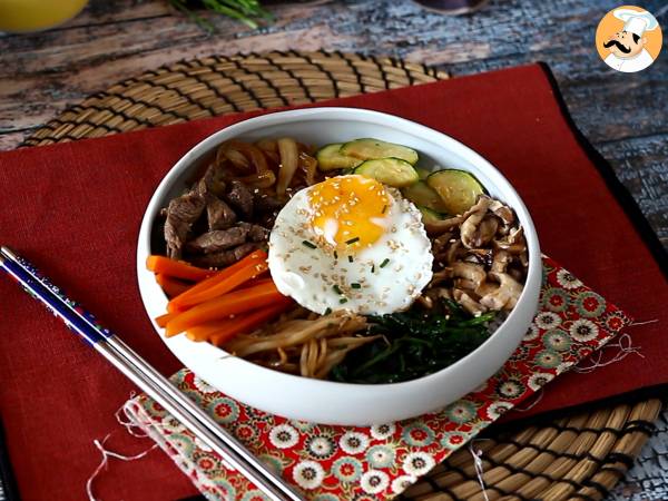 Bibimbap, plato tradicional coreano - Preparación paso 12