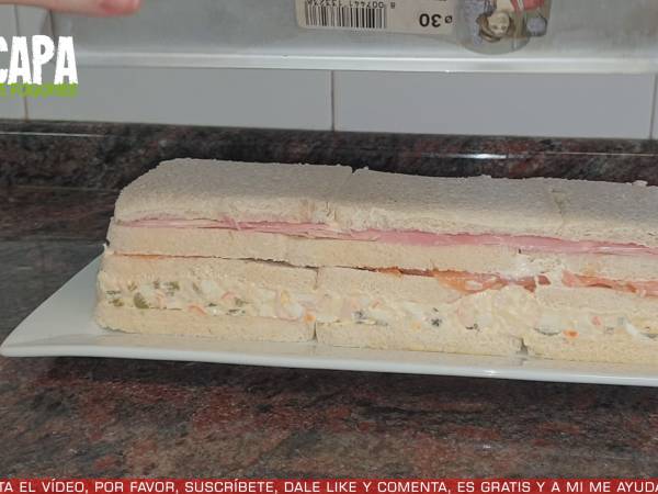 Pastel frío con pan de molde - Preparación paso 6