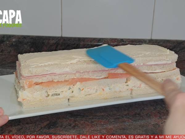 Pastel frío con pan de molde - Preparación paso 7