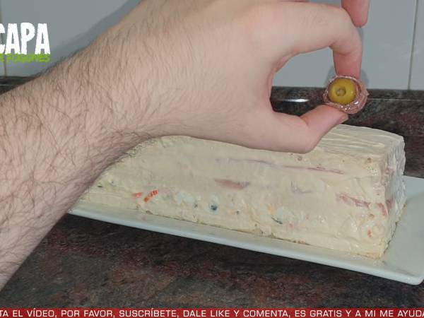 Pastel frío con pan de molde - Preparación paso 8