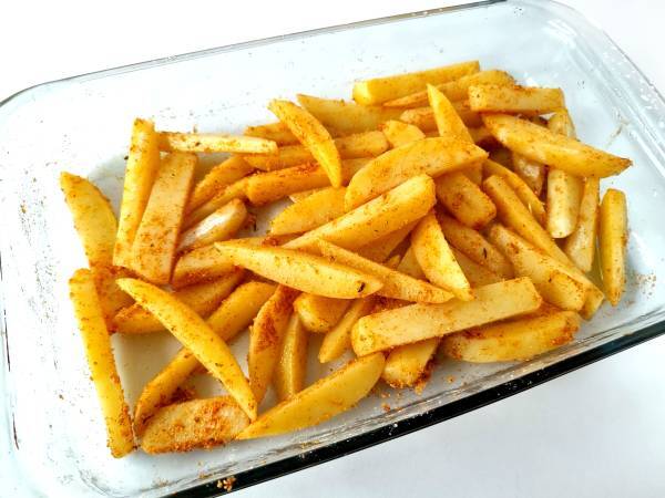 Pollo alla diavola con patatas fritas (freidora de aire) - Preparación paso 11